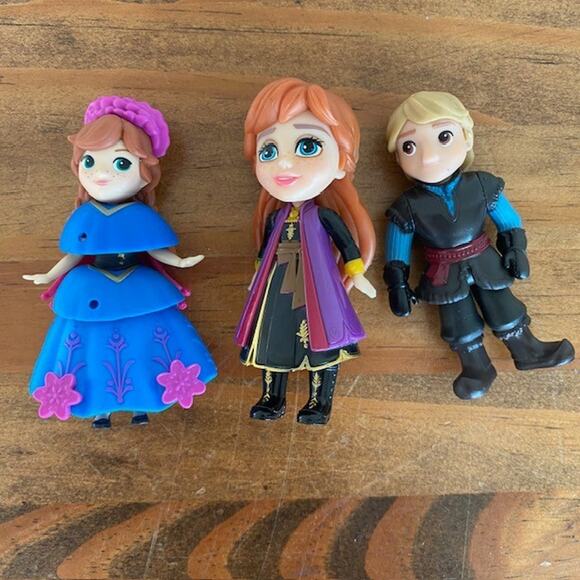 Disney Frozen Mini Posable Doll Figure Lot Of 9 Anna Kristoff Elsa 3" - Picture 6 of 7